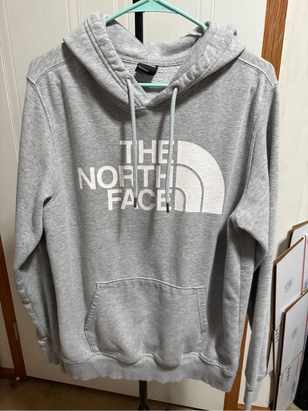 The North Face Men's Light Gray Logo Hoodie Sweatshirt